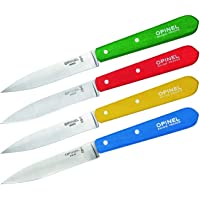 Opinel Estuche de 4 patateros N°112 Mango clásicos Azul- Amarillo- Rojo- Verde 001233- Acero Inoxidable